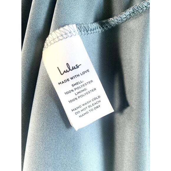 Lulu's Truly For You Slate Blue Backless Maxi Dress M NWT - Picture 5 of 7